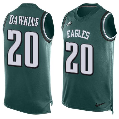 Nike Eagles #20 Brian Dawkins Midnight Green Team Color Men's Stitched NFL Limited Tank Top Jersey - Click Image to Close